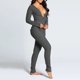 thumbnail image 2 of Pelele de dormir para mujer, pijama de Navidad, manga larga, cuello en V, estampado, holgado, entrepierna desmontable, ropa elástica para el hogar, novedad de 2023, 2 of 3