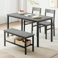 thumbnail image 4 of Accreate Space-Saving Dining Table & Chairs Set for 4, Bench with Storage, Small Apartment, 4 of 7