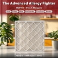 thumbnail image 3 of Aerostar 16x16x2 MERV 11 AC Furnace Air Filter, Pleated HVAC Filter, MPR 1000 FPR 7, Allergen Defense, 6-Pack, Made in USA, 3 of 8