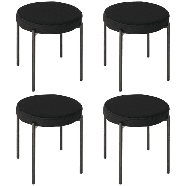 HOMCOM Tabourets Empilables Modernes, Cuisine et Pieds en Métal (Ensemble de 4)