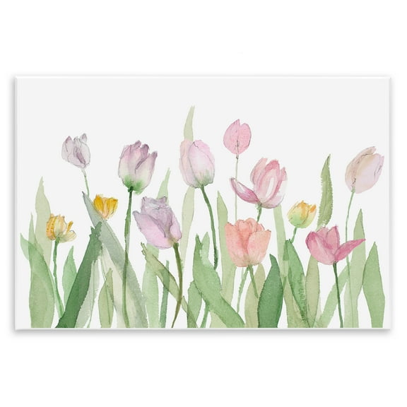 Stupell Industries Soft Pastel Tulips Plants & Flowers Painting Unframed Art Print Wall Art, 15 x 10