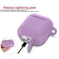thumbnail image 2 of Njjex Case Skin for Airpods 1 & 2 & Pro, Silicone Charging Case Cute Cover with Golden Keychain + Soft Fur Ball for airpods 1st & 2nd & 3rd -Purple, 2 of 7