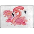 thumbnail image 4 of Dreamtimes Watercolor Pink Flamingos Area Rug, 36"x24" Summer Tropical Floor Carpet Non-Slip Washable Indoor Door Mat for Bedroom Kitchen Entryway Bathroom, 4 of 7