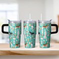 thumbnail image 2 of 20OZ Dog Print Coffee Cup with Handle Straw and Lid Insulated Travel Tumbler Cute Drinkware for Women Friends Perfect Holiday Birthday Gifts Durable and Suitable for Hot Drinks, 2 of 6