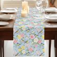 thumbnail image 3 of Table Runners 70 Inches Long Dress Scarves, Blue Spring Floral Farmhouse Coffee/Dining/Kitchen Table Decor, Holiday Table Runner, Elegant Farmhouse Flowers Birds Watercolor 13x70 Inch, 3 of 9