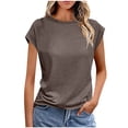 thumbnail image 4 of Summer Tops Women Spring Short Sleeve Shirts Beach Vacation Outfits Plus Size Workout Tshirts Casual Clothes 2025, 4 of 7