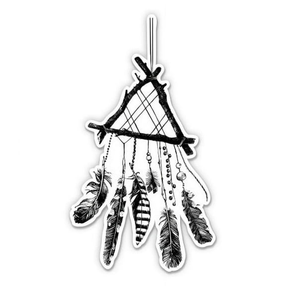 Dream Catcher Sticks Native Nature - 3" Vinyl Sticker - For Car Laptop I-Pad Phone Helmet Hard Hat - Waterproof Decal