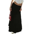 thumbnail image 2 of Women'S Summer Casual Elegant Smock Layered Tiered Maxi Skirt High Waisted A Line Flowy Long Skirts Black S, 2 of 8