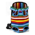 thumbnail image 2 of OUSITAI Portable Pet Dog Cat Backpack Carriers, Light Weight Mesh Travel Bag Legs Out Front Padded Chest Bag, Rainbow color/L, 2 of 5