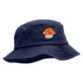 thumbnail image 5 of Orange Mushroom Monater Embroideered Unisex Multipurpose Crushable Cotton Twill Bucket Hat - Navy L, 5 of 5