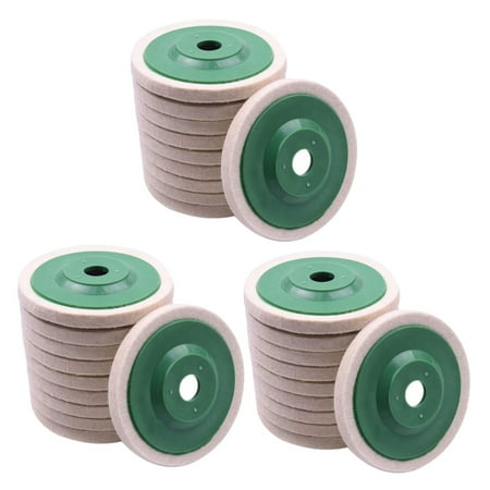 

DTRALD 30Pcs 100mm 4 Inch Wool Buffing Round Polishing Wheels Pads Polisher Wheels