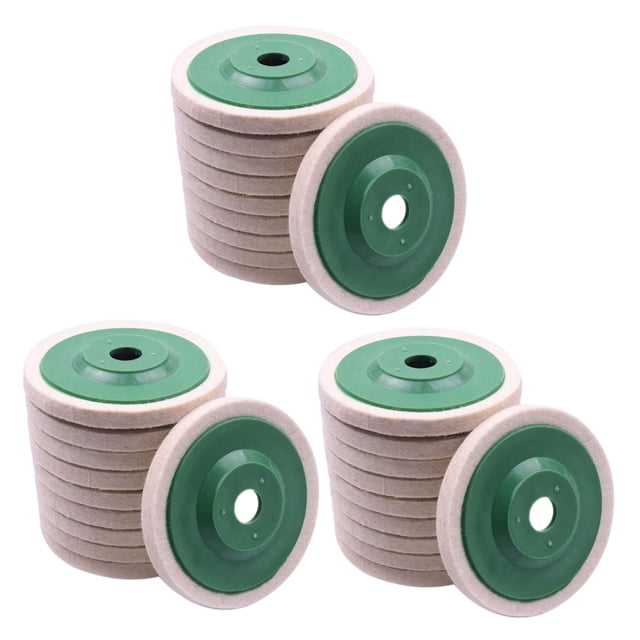 30 Unids 100 mm 4 Pulgadas de Lana Pulido Ruedas Redondas Pulidoras Almohadillas Pulidoras