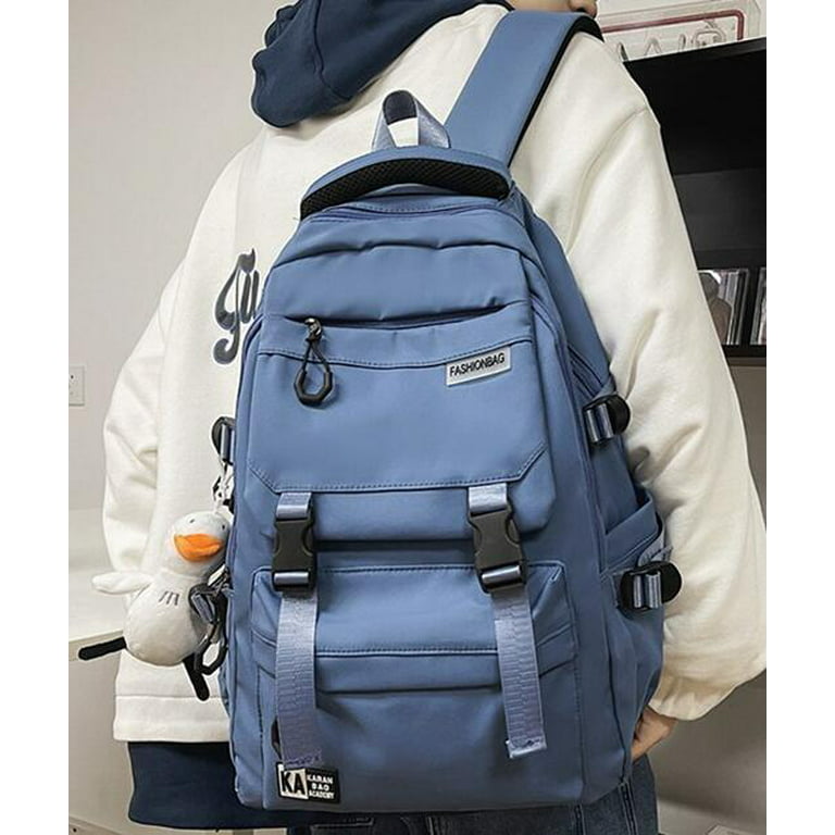 Kawaii School Canvas Backpack With Cute Duck Pendants Pins Accessories  Aesthetic Daypack Laptop Backpacks School Bag