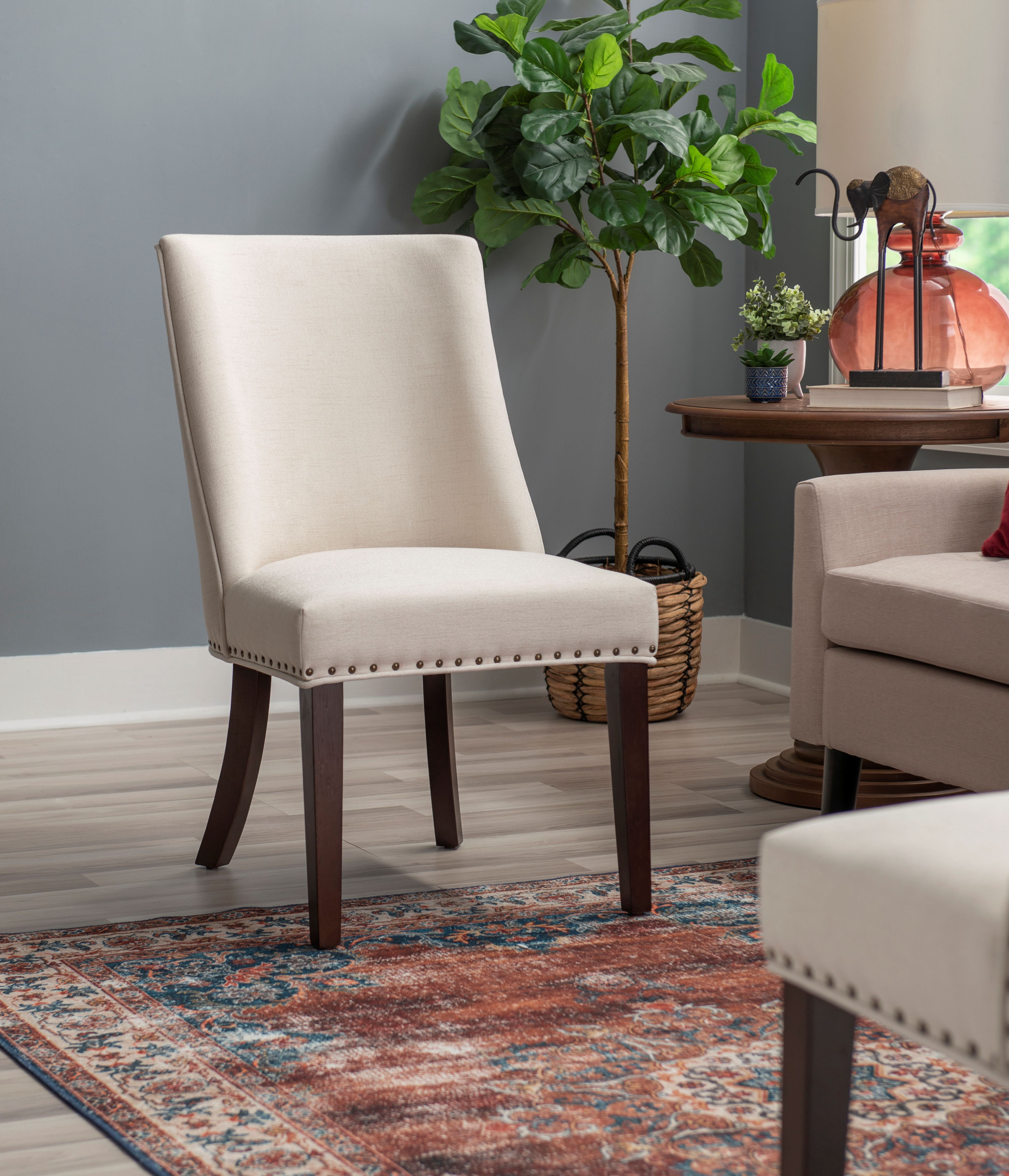Powell Augusta Upholstered Dining Chair, Set of 2, Espresso and Natural