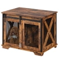thumbnail image 5 of Juiluna Sliding Barn Door Dog Crate Furniture 37" x 25.6" x 28.3"H, Vintage, 5 of 9