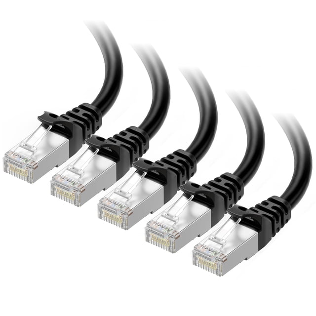 Cable Ethernet Matters Cat 6A de 10 Gbps, 3 pies, negro, paquete de 5