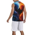 thumbnail image 2 of Honeii Red And Blue Abstract print basktball shirt for men and women, Unisex basketball jersey for Theme party-XX-Large, 2 of 6
