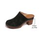 thumbnail image 5 of Mujeres Tacones Altos Color Sólido Cerrado Dedo Del Pie Bloque Tacón Tope Mulas, Zapatillas de Verano de las Mujeres para la Oficina Y la Comodidad Diaria, 5 of 9