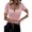 Pink, variant on Summer Short Sleeve Women Puff Top Ribbed Knit Elegant Slim T Shirt Blouse Solid Tee