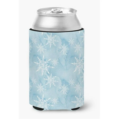 

Watercolor Snowflake on Light Blue Can or Bottle Hugger