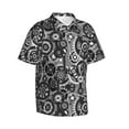 thumbnail image 2 of Hawaiian Shirt For Men, Traditional Gear Pattern Mens Button Down Short Sleeve Shirt, Summer Beach Shirts For Men, 2 of 2