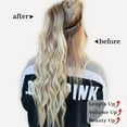 thumbnail image 5 of Invisible Wire Hair Extensions with Transparent Headband Adjustable Size 4 Secure Clips Long Wavy Secret Wire Hairpiece for Women (16 Inch, Light Brown mix Golden Blonde), 5 of 7