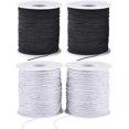 thumbnail image 1 of Rolls 1 mm Sturdy Elastic String Elastic Cord for Jewelry Making, Necklaces, Beading (2 Black+ 2 White), 1 of 4