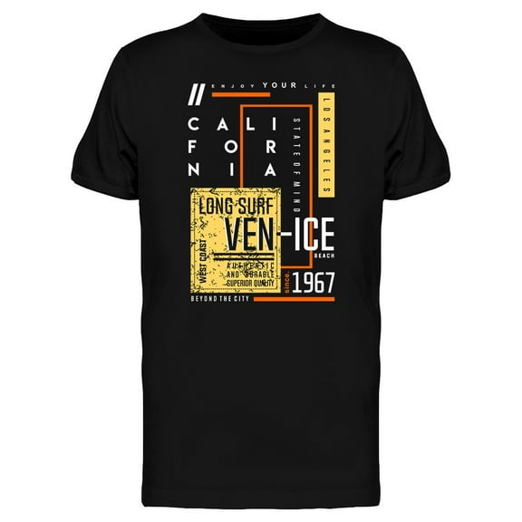 California Venice Beach Graphic T-Shirt Men -Image by Shutterstock, Male x-Large