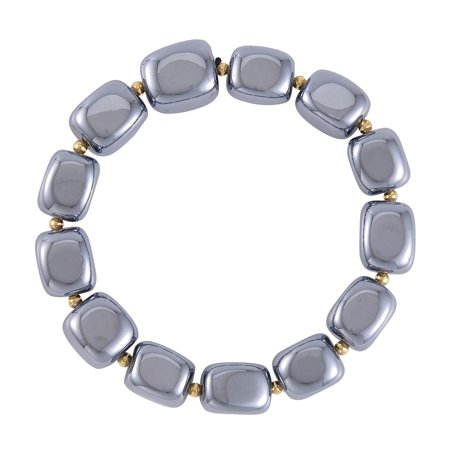 Terahertz 237.00 ctw Tumble Shape Beaded Stretch Bracelet in Goldtone Christmas Gifts