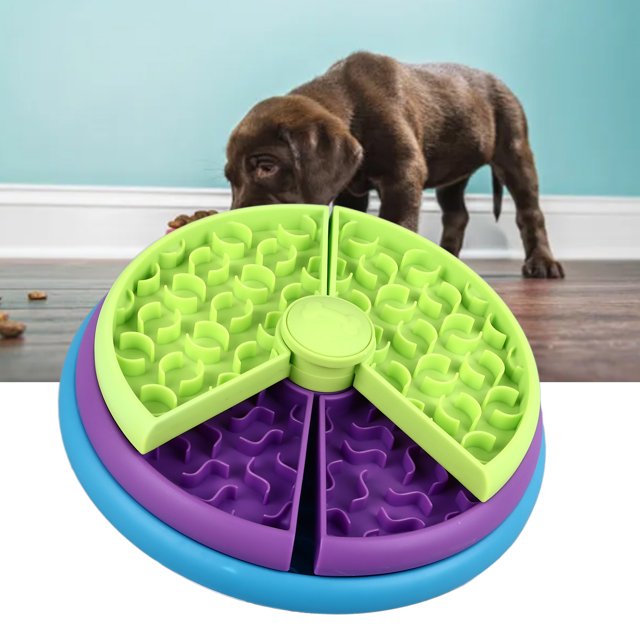 Cuenco para perros ANGGREK alimentador lento previene la asfixia tablero de juego de rotación cuenco para gatos comida lenta a prueba de derrames