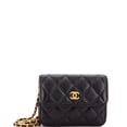 thumbnail image 1 of Pre-Owned Pearl Crush Flap Clutch with Chain Quilted Lambskin Mini By Rebag, 1 of 6