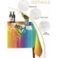 thumbnail image 5 of Colorful Love Heart Suqare Tablecloth - 54 x 54 Inch, Watercolor Striped Rainbow Waterproof & StainResistant Tablecloth, Washable Oil-proof Table Cover for Dining/Party/Wedding/Camping/Buffet, 5 of 9