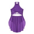 thumbnail image 3 of Yartina Big Girl's Camisole Lyrical Dance Dress Ballet Gymnastics Skirted Leotard Latin Jazz Modern Purple 8, 3 of 9