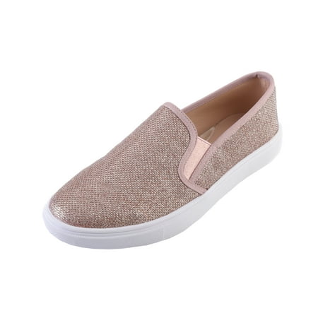 

Feversole Women s Fashion Dress Sneakers Party Bling Casual Flats Embellished Shoes RoseGold Lurex Size 9 M US