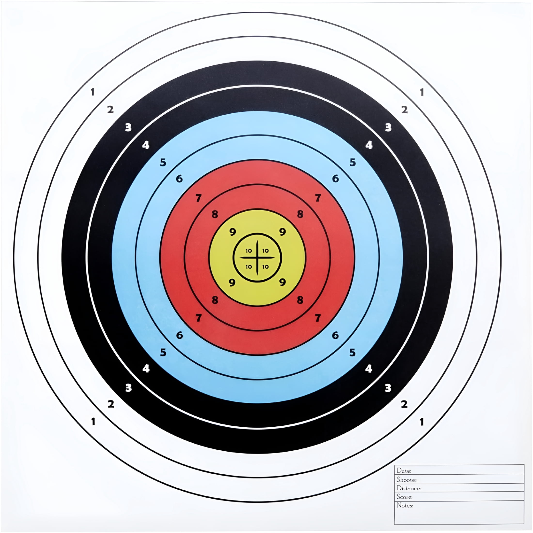 BESTSKY Paper Targets for Shooting-17 X 17 In,50-Pack-10-Ring 5-Color Bullseye Targets for Shooting Range&Pistol Practice-Archery&Airsoft Accessories