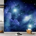 thumbnail image 2 of Idea4wall 3pcs Azure Nebula Galaxy Stick Wallpaper Removable Wall Murals Large Wall Stickers for Home Decoration, 72"x72", 2 of 5