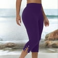 thumbnail image 5 of UVEASISHA 2025 Fashion Rhinestone Capri Leggings for Women High Waisted Stretch Capri Pants Cropped Pant Workout Capris Purple XXXL, 5 of 10
