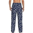 thumbnail image 3 of Uemuo Daisies Flowers Pattern Men's Wide Leg Palazzo Lounge Pants with Pockets Light Weight Loose Comfy Casual Pajama Pants-X-Large, 3 of 9