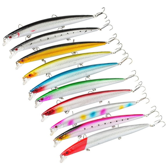 Windfall Simulation Fish Long Fishing Lure Crankbaits Hooks Minnow Hard Baits Tackle Tool - Freshwater Saltwater Fishing Lures with Hook Fishing Tackle (1 Pc)