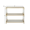 thumbnail image 4 of DecMode 38" x 36" Gold Metal 2 Shelf Console Table with Clear Glass Top and Acrylic Legs, 1-Piece, 4 of 11