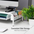 thumbnail image 6 of Mind Reader Monitor Stand, Ventilated Laptop Riser, Paper Tray, Storage, Office, Metal, White, 6 of 9