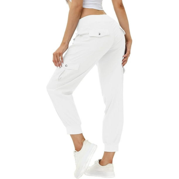 MoFiz Pantalones Cargo para Mujer, Pantalones Deportivos Ligeros con Cintura elástica para Exteriores, Senderismo, Pantalones Deportivos Casuales