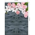 thumbnail image 2 of ABPHOTO Polyester 5x7ft Colorful Flower Gray Wooden Wall Photography Backdrop Photo Background Studio Prop, 2 of 4
