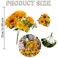 thumbnail image 3 of Meiiso 6-Head Artificial Yellow Sunflowers (Pink Sunflower Stems, Artificial Sunflowers), 1 Bouquet of Artificial Flowers, Sunflower Chrysanthemum Peony Flowers for Table Home Wedding Decoration, 3 of 8