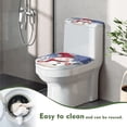 thumbnail image 4 of HELLHERO Christmas Snowman 2 Pieces Toilet Seat Cover Stretch Polyester Fabric, Elastic Edge, Bathroom, 4 of 5