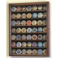 thumbnail image 1 of Military Challenge Coin Display Case Cabinet Rack Holder Stand Box w/UV Protection, Walnut, 1 of 4