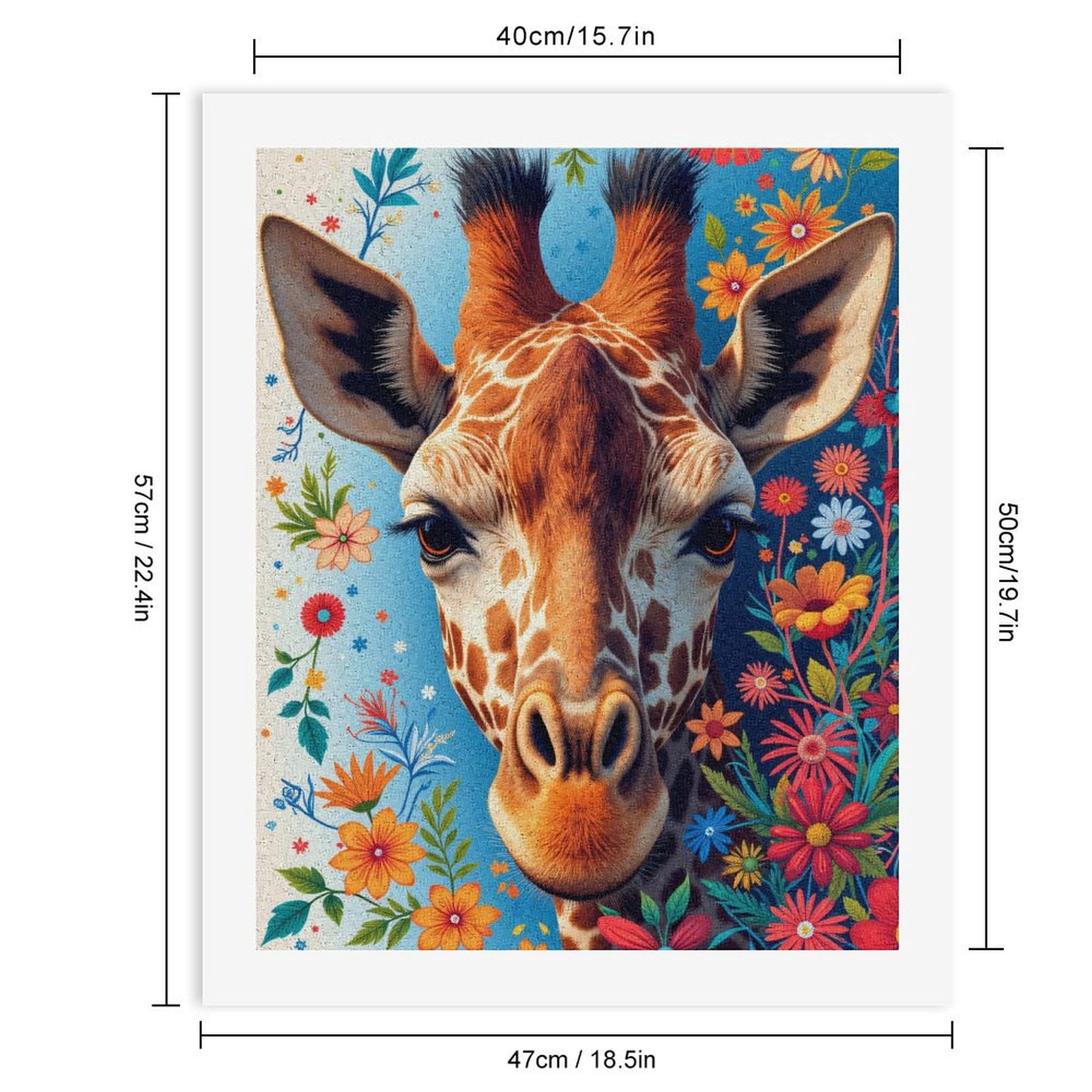 Paint By Numbers Kit for Adults Beginner - Giraffe Floral Art Vibrant Colors DIY Canvas Painting Kits for Adults, Frameless Paint By Number for Adults for Home Wall Decor 16x20 Inch