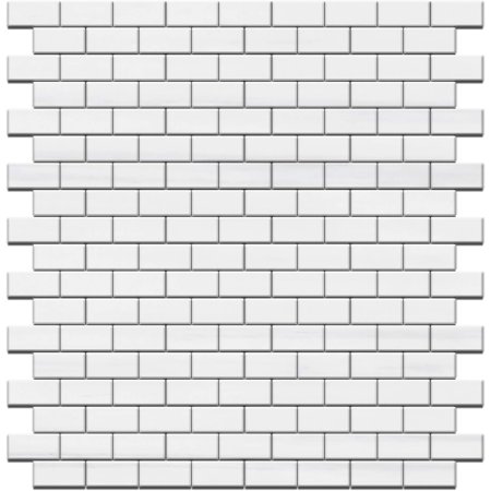Bianco Dolomite Marble Mini Brick Mosaic Tile Polished - Jersey Tile Depot
