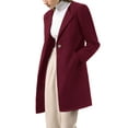 thumbnail image 5 of MODA NOVA Juniors Half Lapel Long Sleeves One Button Winter Mid-Length Overcoat, 5 of 7