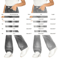 thumbnail image 3 of TIREOW Girls Daily Denim Bell Bottom Pants Slim Fit Solid Color Casual Flared Jeans Pants Elastic Waist Flared Trousers(Grey,8-9 Years), 3 of 6